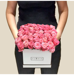 Flowers Box różowy