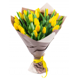 Bukiet od 12 do 100 Tulipanów żółtych